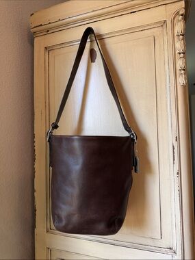 Vintage Coach Legacy Ergo Hobo Bucket Bag Brown Leather 9186
